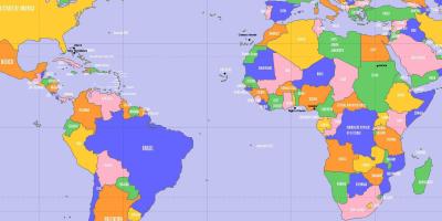 کیپ وردے کے مقام پر دنیا کے نقشے